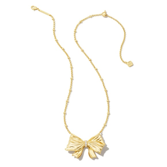 Kendra Scott x LoveShackFancy Gold Bow Necklace Only - Picture 10 of 10